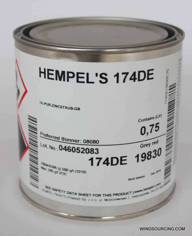 Hempel's 174DE / 1K-PUR-zinc dust-GB, Hempel 19840 = metallic grey, 0,75 Ltr.