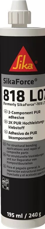 SikaForce®-818 L07, 195 ml Kartusche inkl. Mischdüse, Hochleistungs-Klebstoff