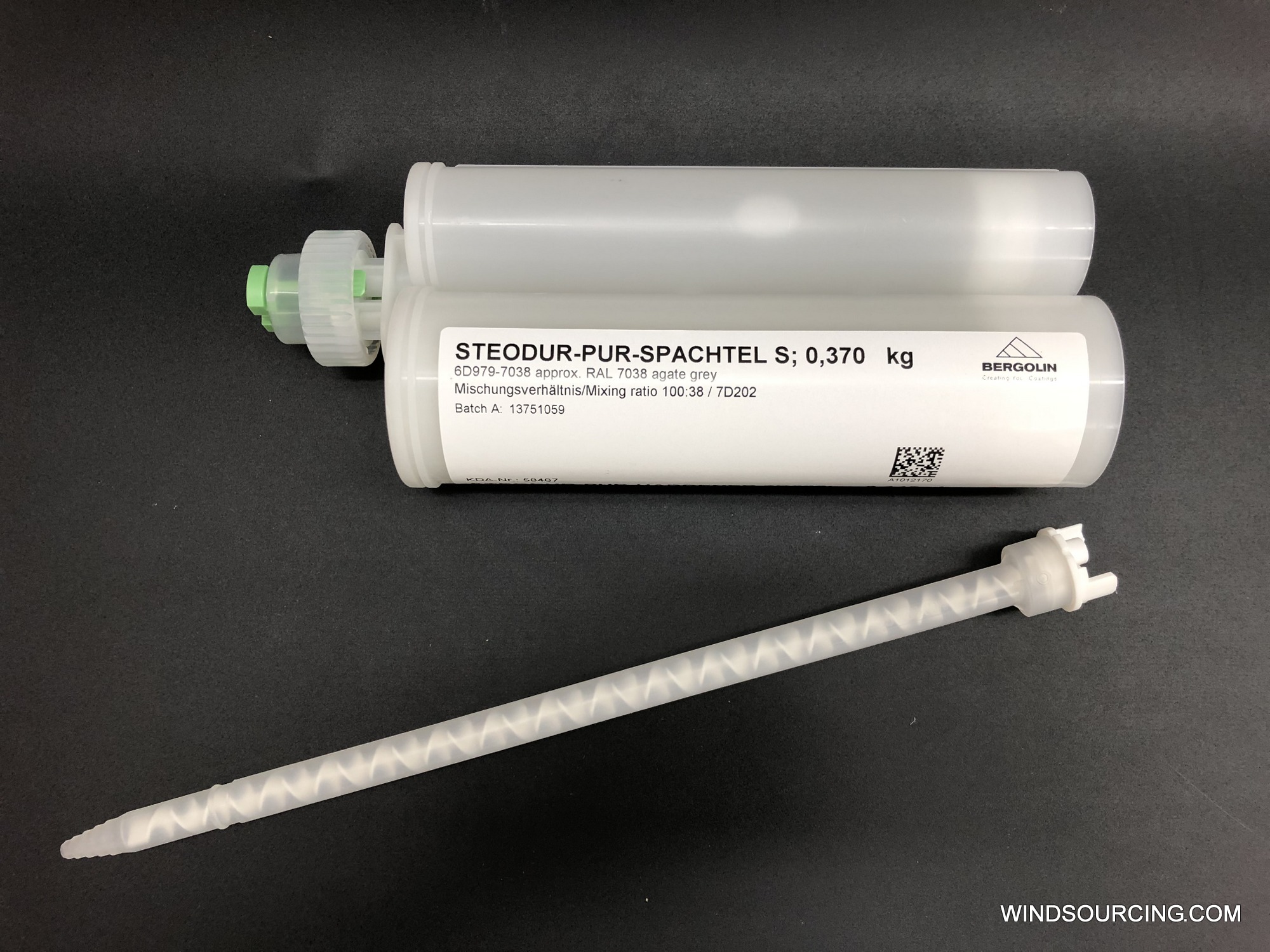 Bergolin Steodur PUR Spachtel S 6D979, RAL 9018, 0,515 kg Kartusche inkl. Mischdüse - GP022518