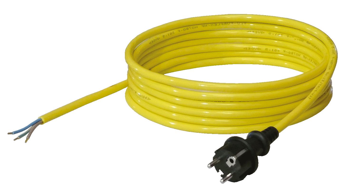 5m Device connection cable - TKW-PURFLEX®/HF  VDE 3G1,5mm², Colour: yellow