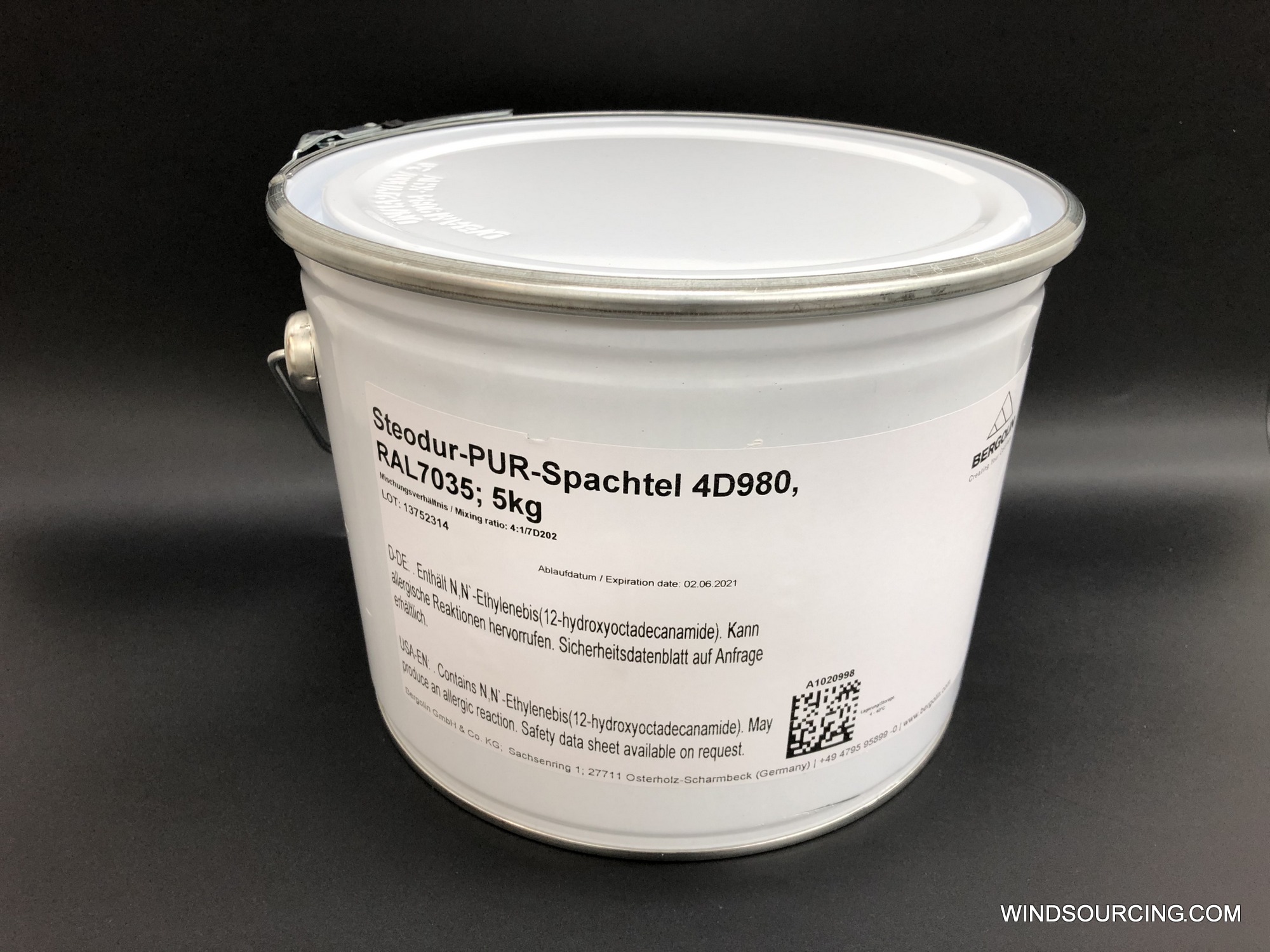 Bergolin Steodur PUR Putty 4D980, RAL 7035, 5 kg