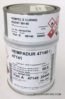 Hempadur 47140 (Base 47149 + Curing Agent 98140), Hempel 20450 = RAL 9001, 0,75 Ltr.