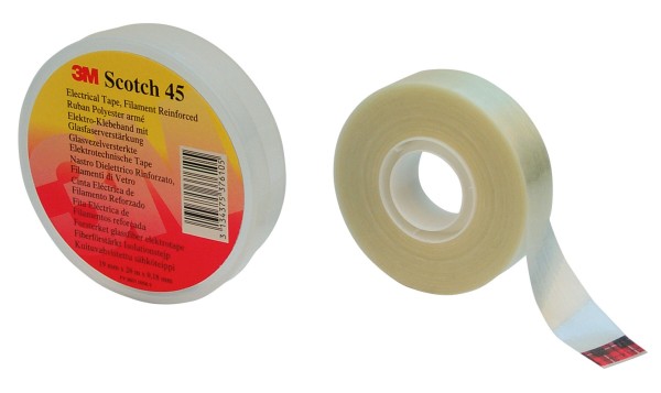 3M™ Filament Reinforced Electrical Tape 45, Clear, 19 mm x 20 m