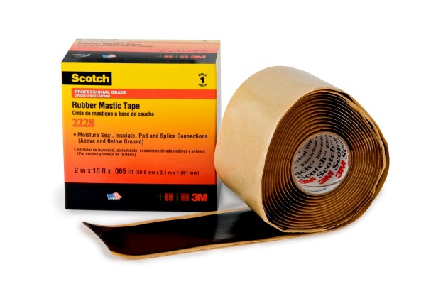 Scotch® 2228 Buthyl-Kautschuk-Band, selbstverschweißend, Schwarz, 50,8 mm x 3 m, 1,65 mm